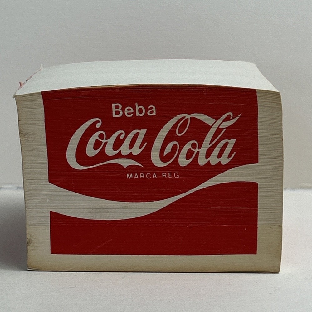 Vintage Coca-Cola Note Pad Paper Cube Brazil Edition, Red Bebe